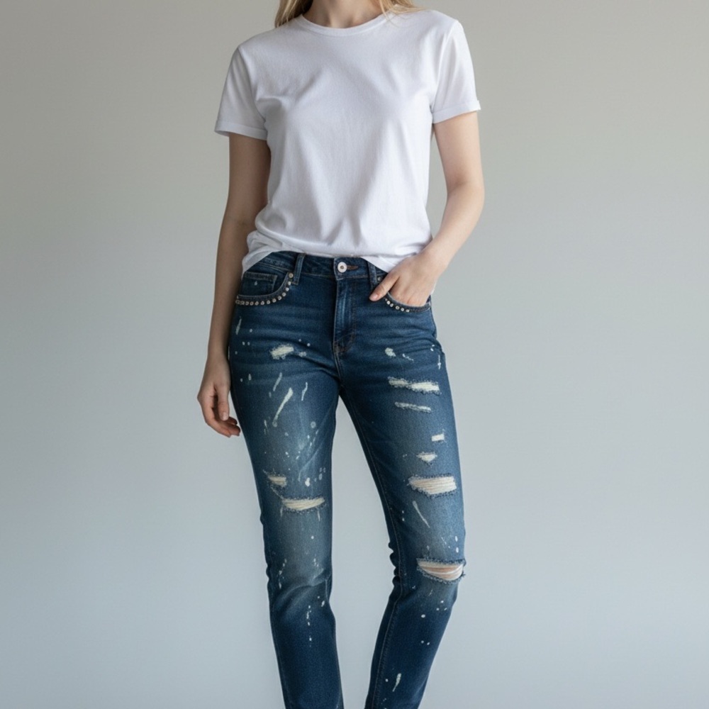 Mario Morato Distressed Skinny Jeans Size 29 NWOT
